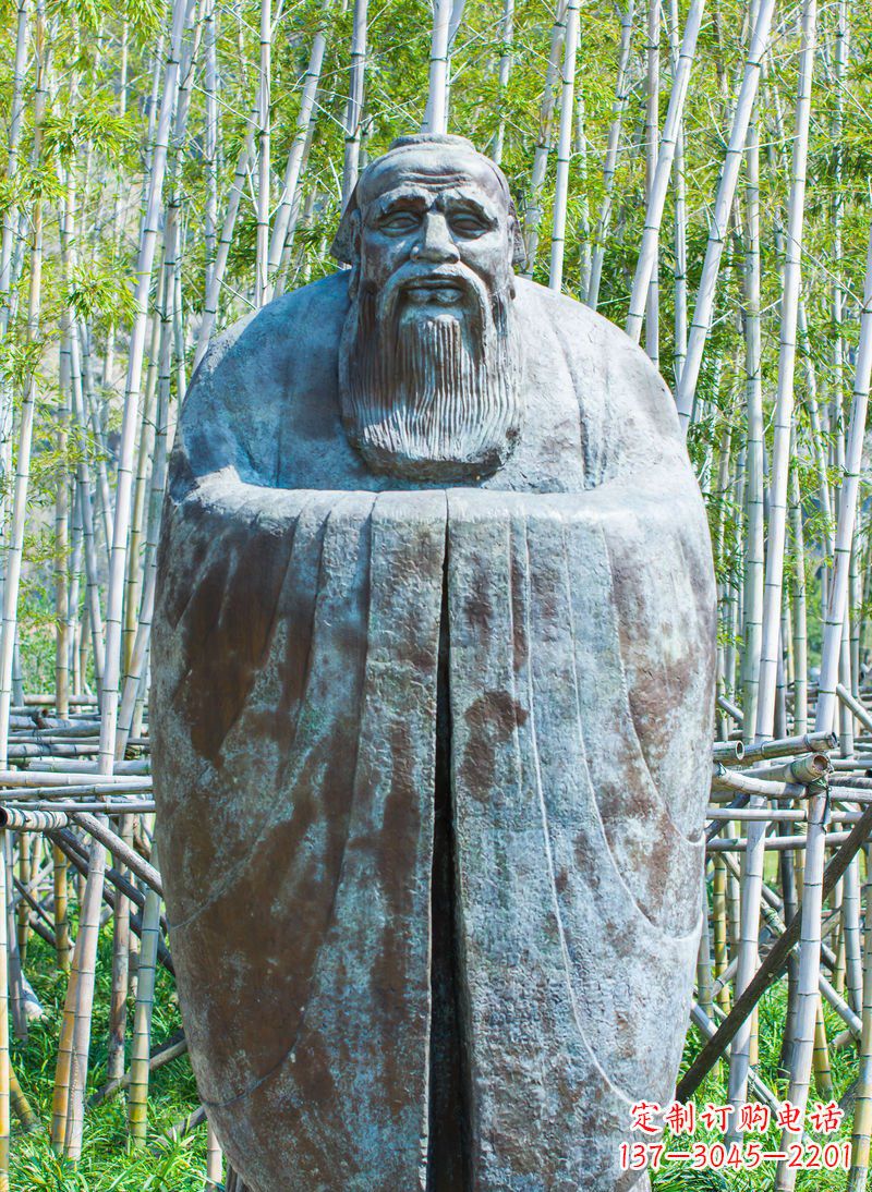 湖南青铜孔子人像雕塑,真实还原历史智慧精神