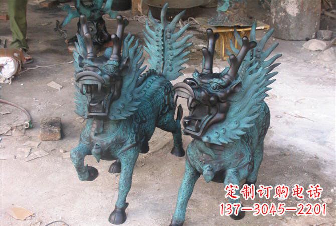 湖南追求完美的青铜麒麟雕塑