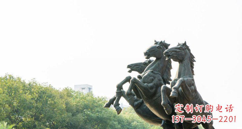 湖南中领雕塑出品,精美青铜三匹马铜雕塑