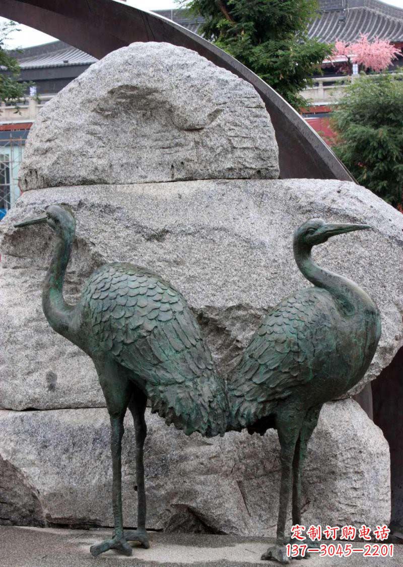 湖南青铜仙鹤公园动物雕塑--令人叹为观止的完美艺术品