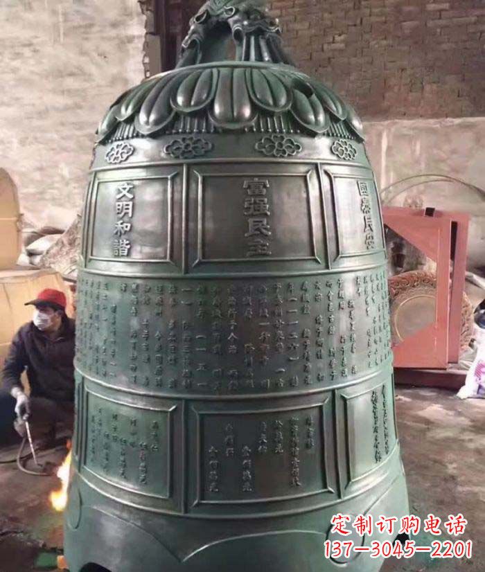 湖南古典铜钟雕塑,装点家园