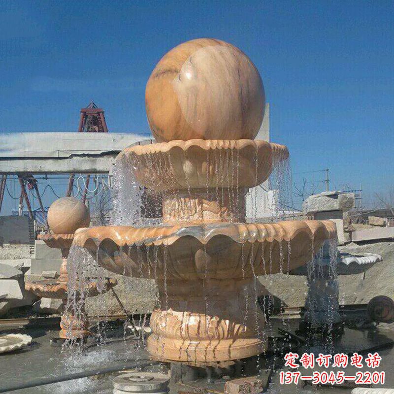 湖南曲阳石雕风水球 喷泉