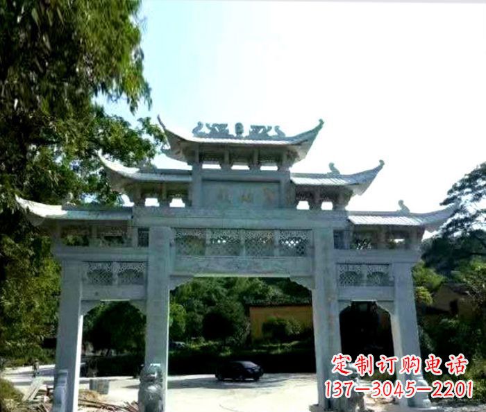 湖南艺术般的精美大理石牌坊雕塑,为您的家增添高雅气质
