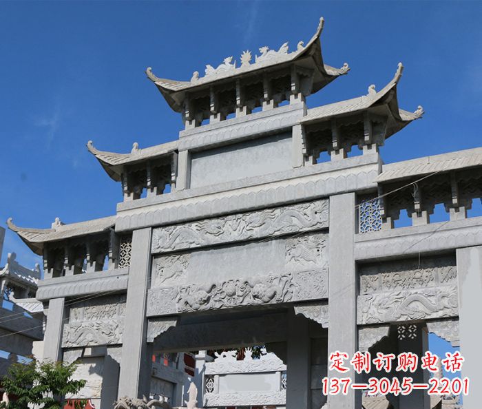 湖南定制牌坊石雕,纪念无价的美好记忆