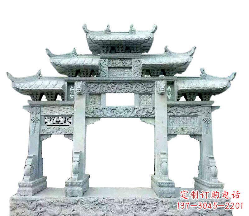 湖南中领雕塑仿古牌坊石雕定制