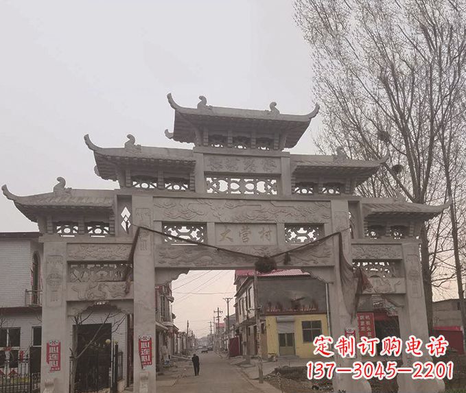 湖南精美牌坊石雕,定制精美属于您的雕塑