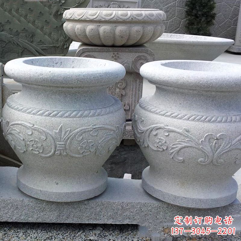 湖南砂岩花盆石雕,搭配室内装饰空间
