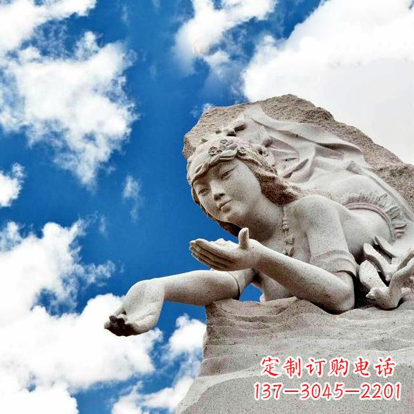 湖南神话人物精卫填海石雕像
