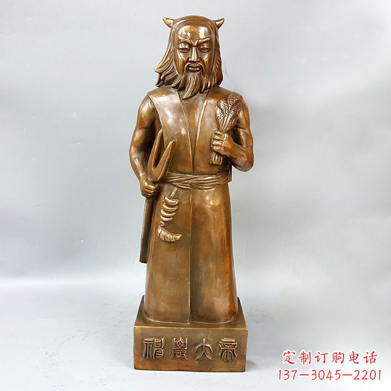 湖南尊贵的神农大帝铜雕塑