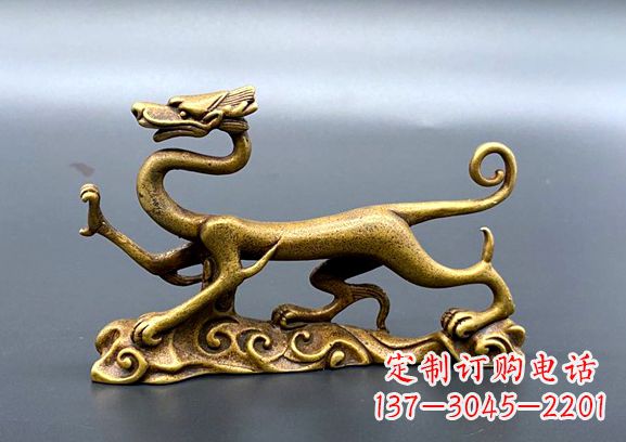 湖南神兽青龙纯铜雕摆件