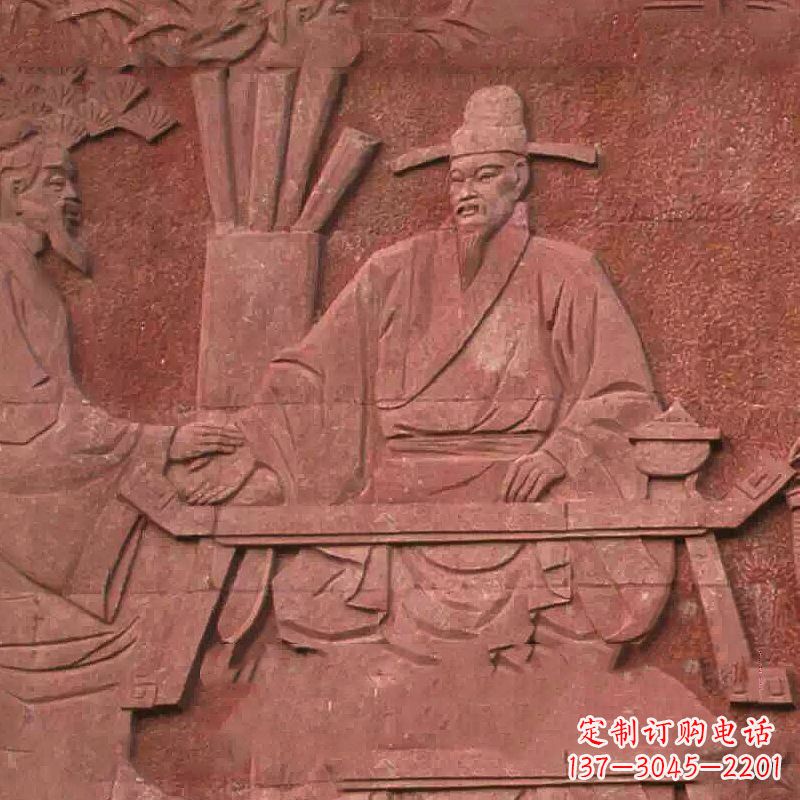 湖南沈括砂岩浮雕,重现学校历史名人壁画