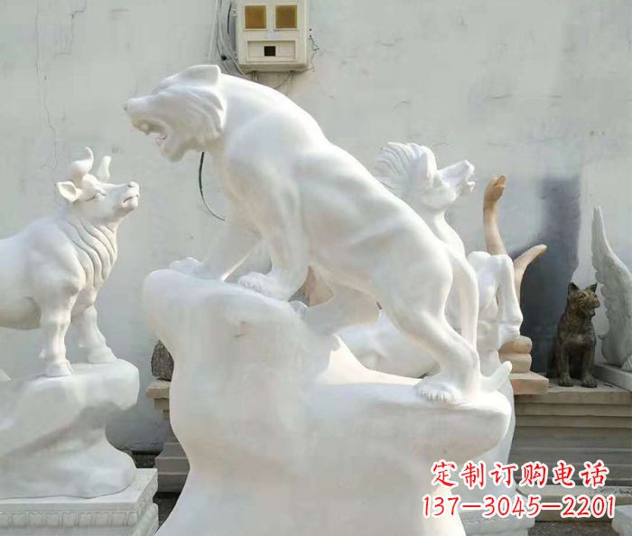 湖南中领雕塑:汉白玉老虎雕塑