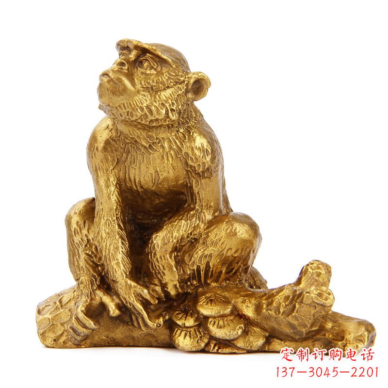 湖南生肖猴-铸铜鎏金动物雕塑摆件