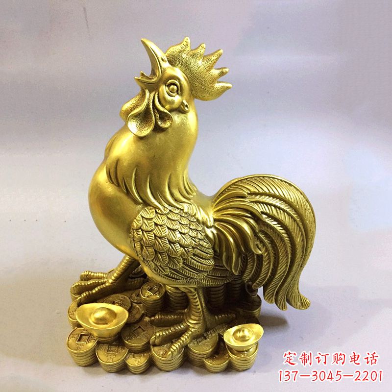 湖南风雅纯铜抓钱鸡雕塑