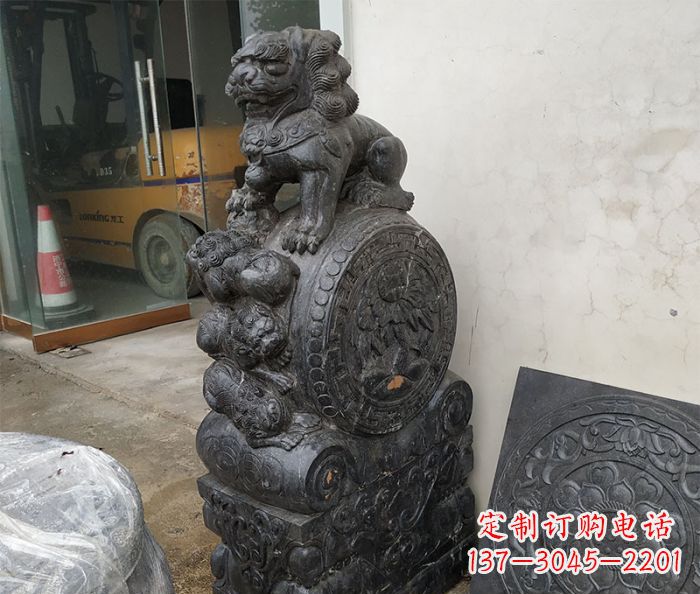湖南狮子抱鼓石雕刻门墩