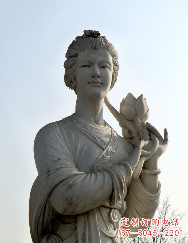 湖南汉白玉荷花雕塑,精致美丽无双!