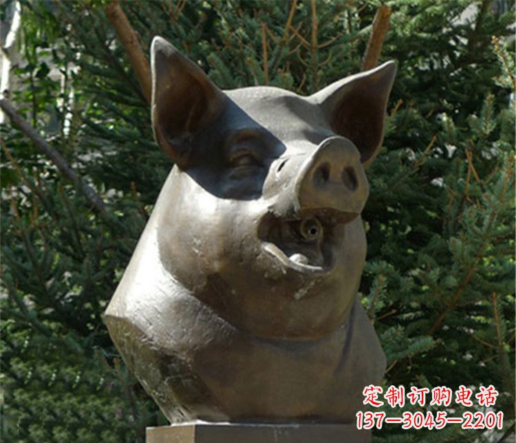 湖南十二生肖猪首铜雕,让你敬佩万年历史的艺术精髓