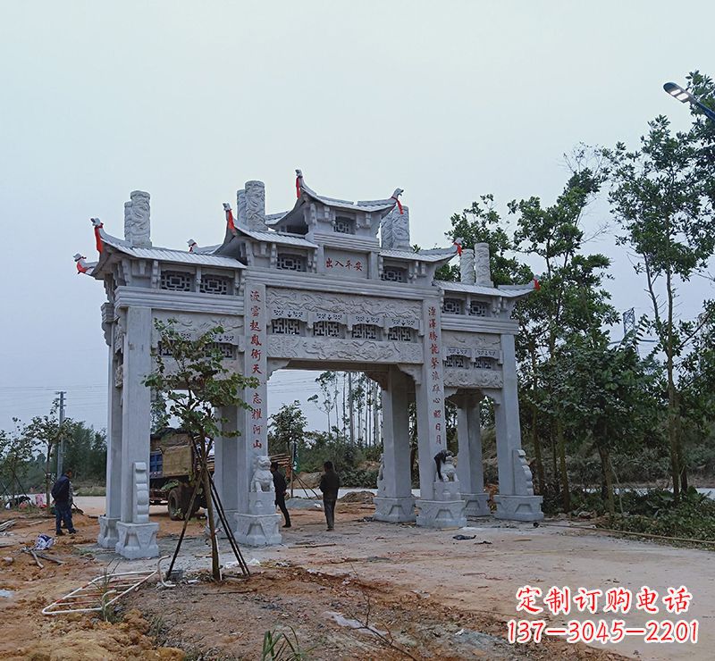 湖南领雕塑专业定制仿古牌坊雕塑,拥有多年专业…