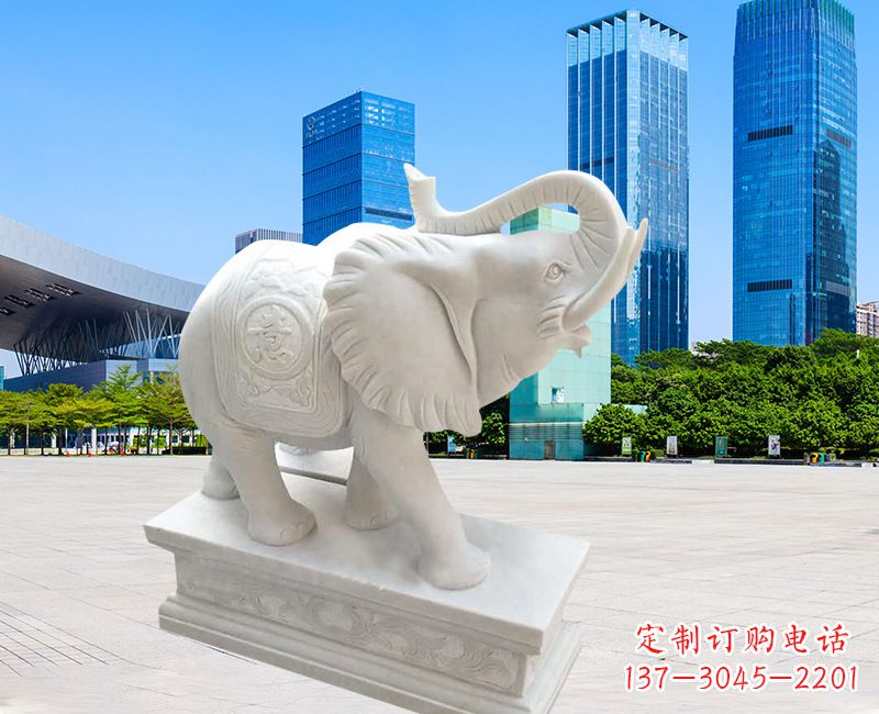 湖南石雕大象喷泉