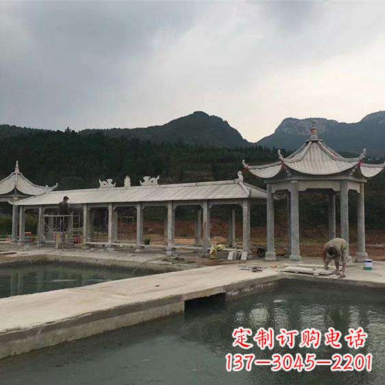 湖南石雕带瓦长廊