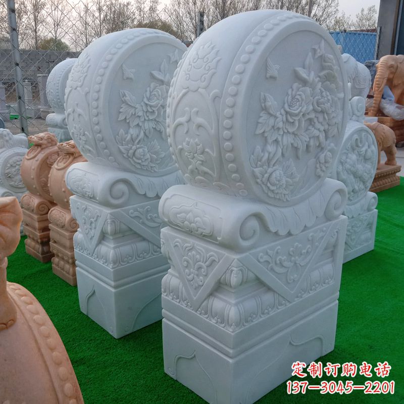 湖南石雕方柱门墩雕塑,精美无穷