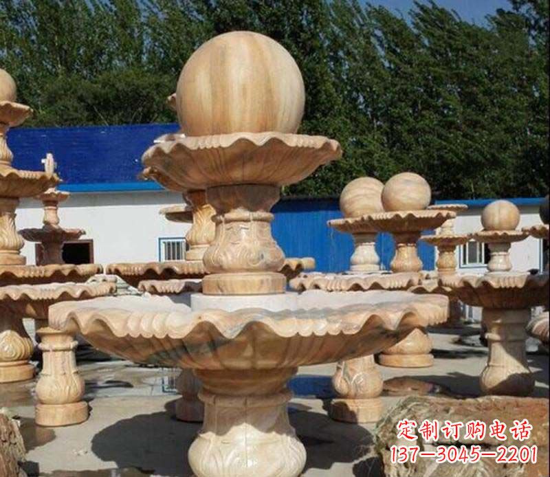 湖南中领雕塑:英伦风格的玉石风水球雕塑