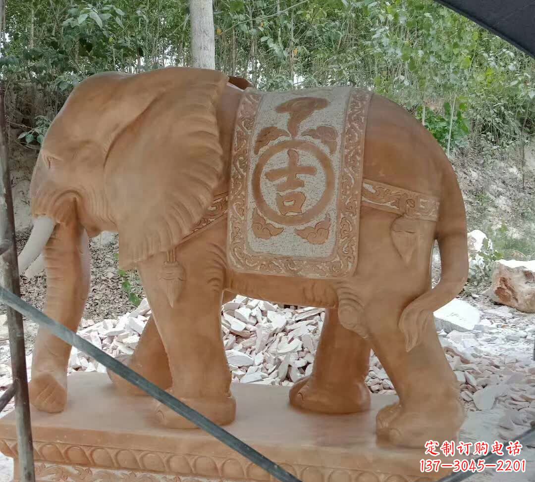 湖南石雕吉祥大象雕塑