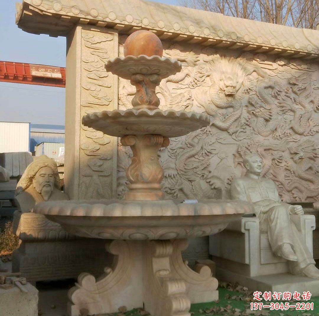 湖南中领雕塑精美石雕喷泉雕塑,是一款独特的雕…