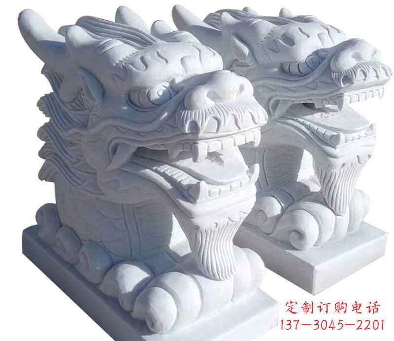 湖南精致石雕龙头雕塑,打造建筑雕塑景观