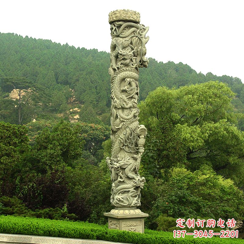 湖南中领雕塑:大气雄伟的石雕龙柱