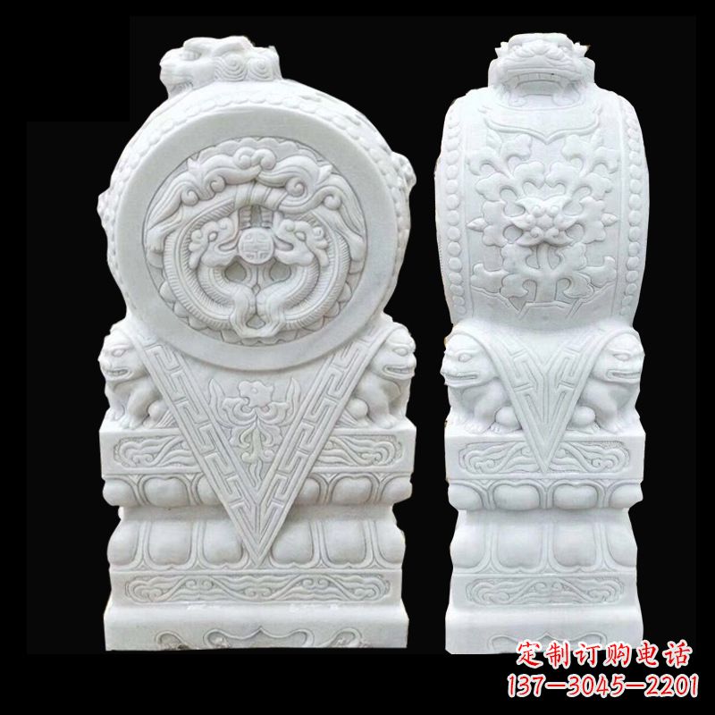 湖南中领雕塑精心打造的石雕门墩雕塑,采用优质…