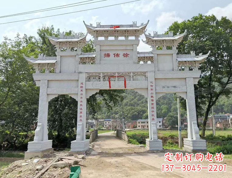 湖南古典大气的门楼石雕雕塑