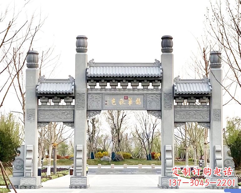 湖南石雕牌坊一个门