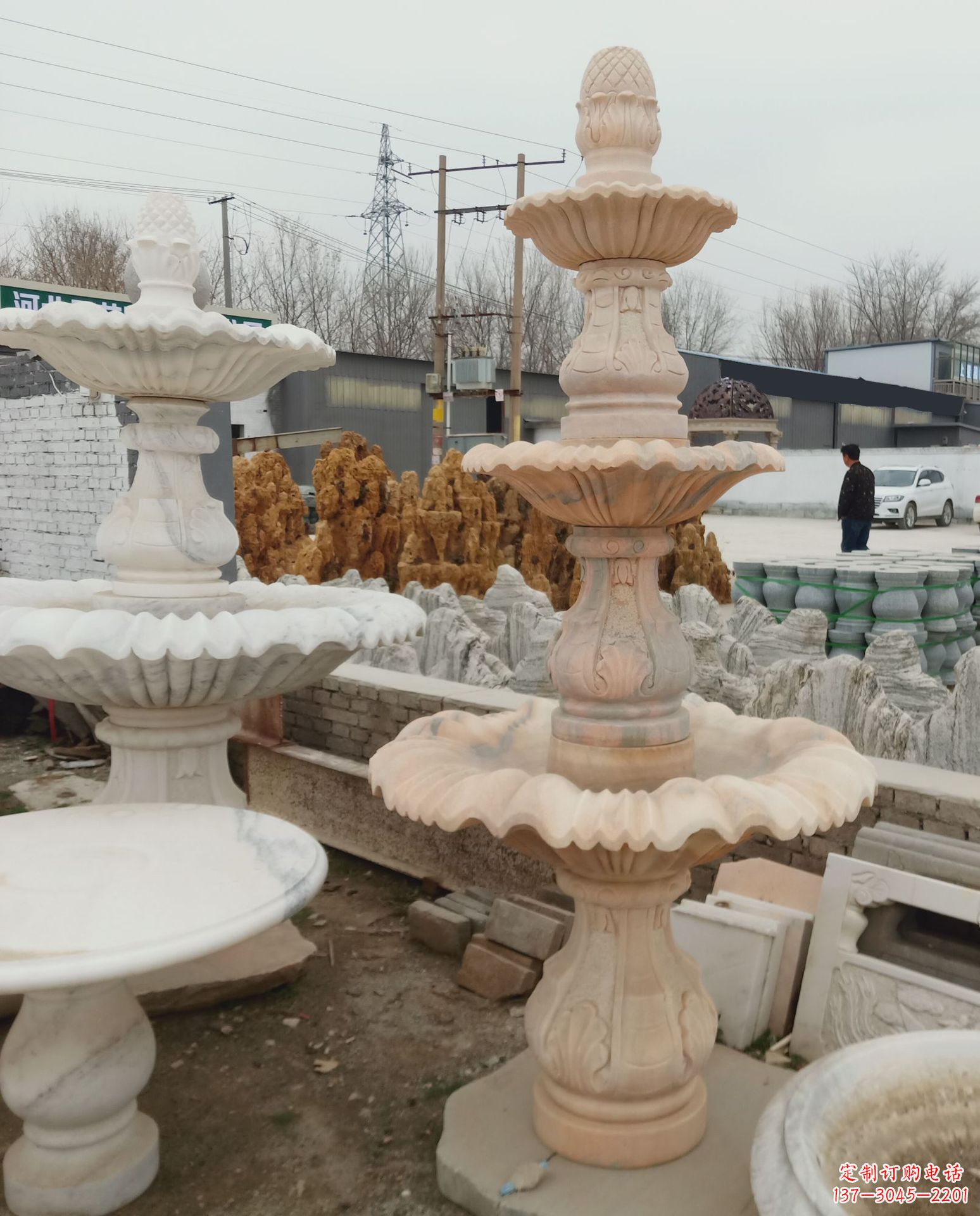 湖南精美石雕喷泉风水球,为家居增添灵气