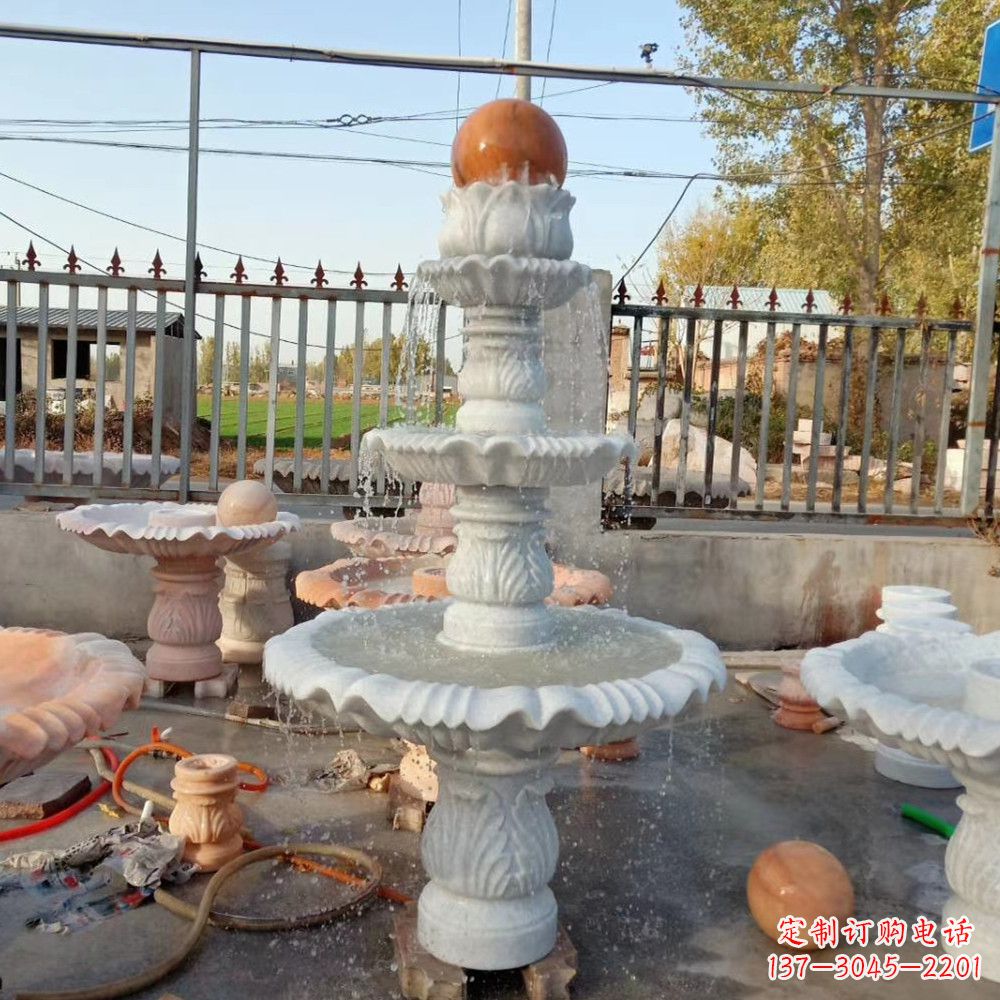湖南石雕喷泉,营造出静谧氛围