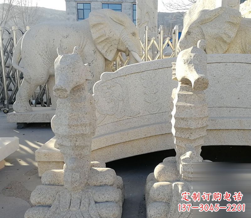 湖南中领雕塑海马石雕静谧可爱