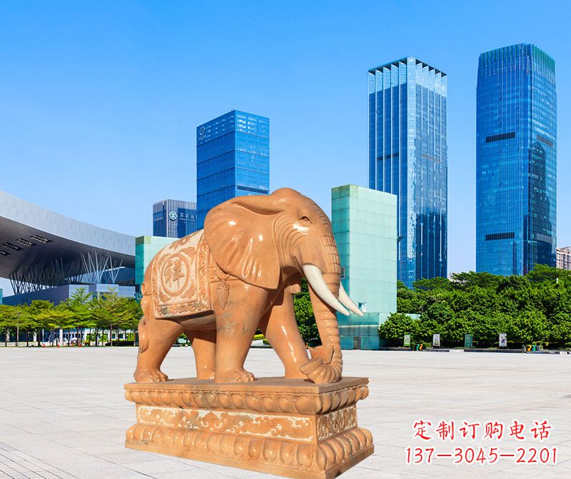 湖南大象雕塑,现代大象喷水雕塑,营造雅致优雅氛围