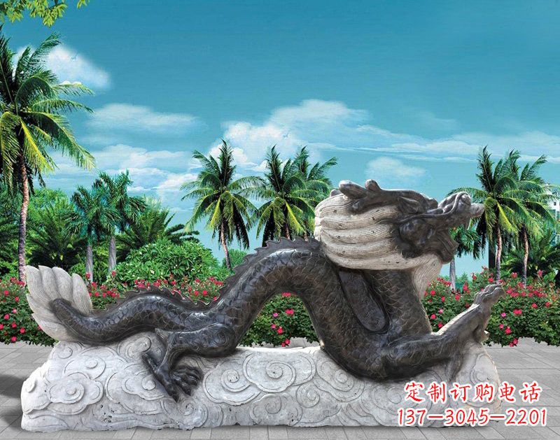 湖南中领雕塑:精美石刻喷水龙雕塑