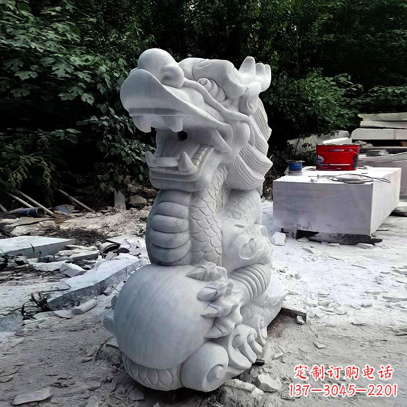 湖南精美石雕龙首喷水雕塑