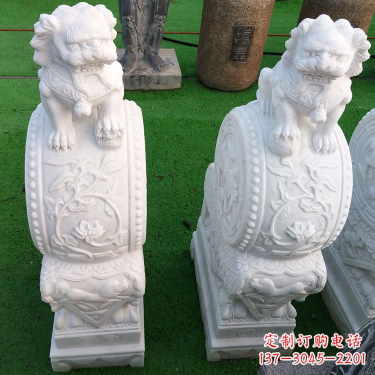 湖南石雕青石貔貅门墩雕塑