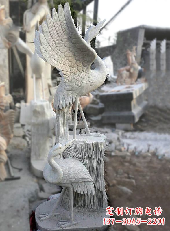 湖南石雕仙鹤景观摆件