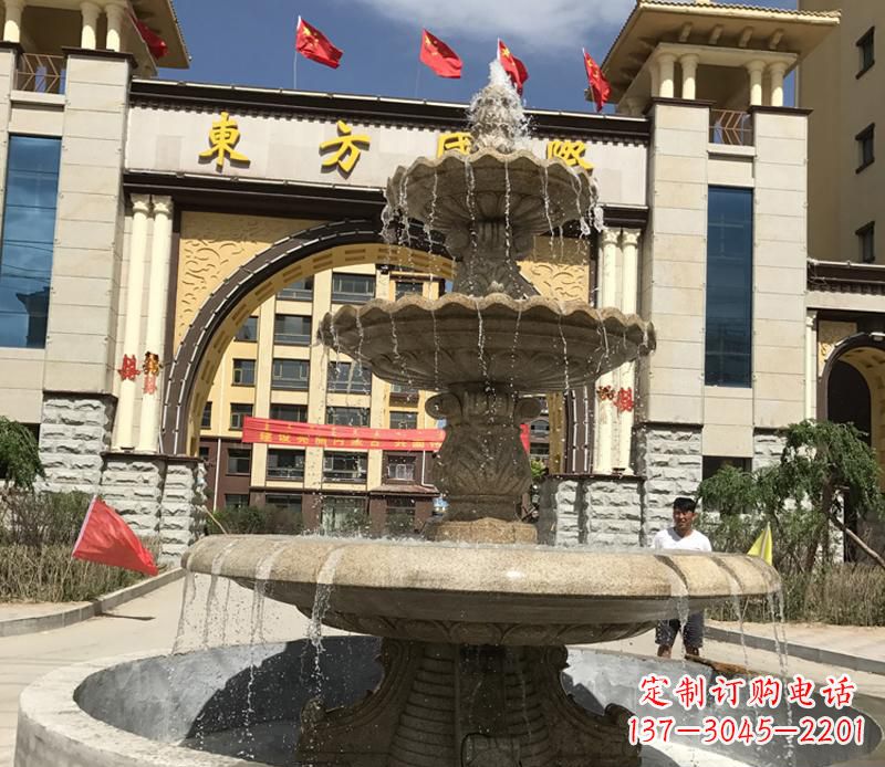 湖南石雕小区大型喷泉雕塑