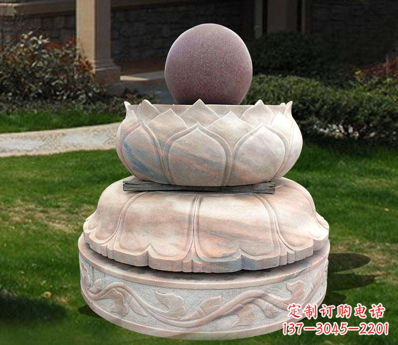 湖南石雕小区风水球雕塑
