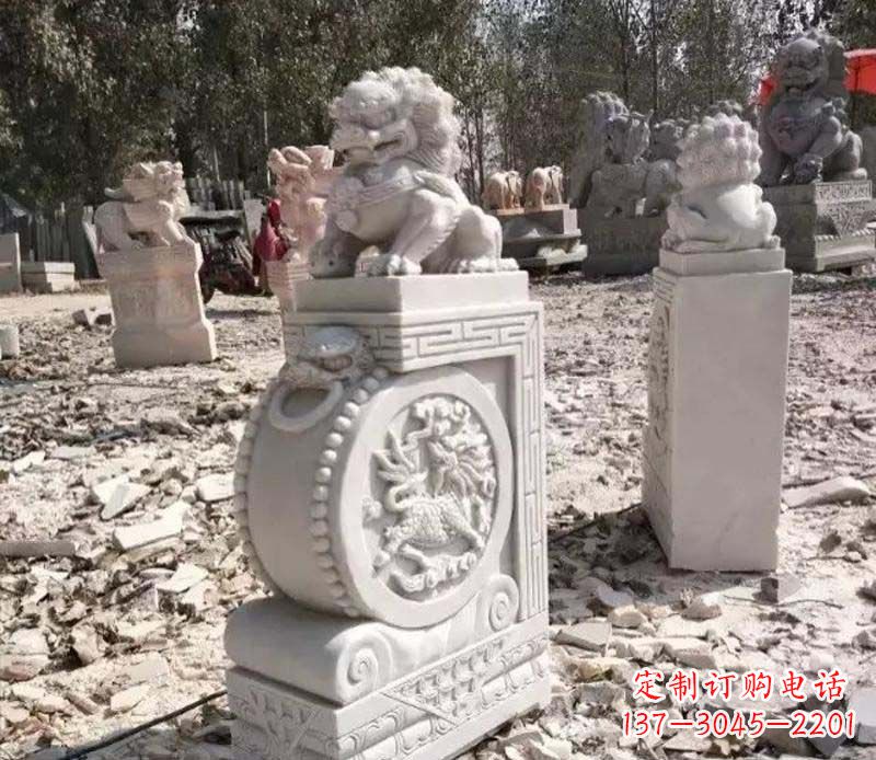 湖南石雕园林狮子抱鼓石