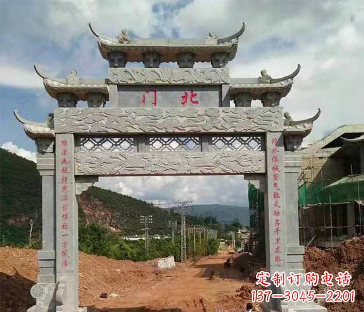 湖南石牌坊单门牌坊石雕