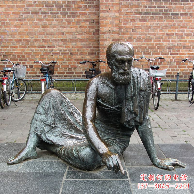 湖南世界名人古希腊著名物理学家阿基米德铜雕塑像广场人物雕塑