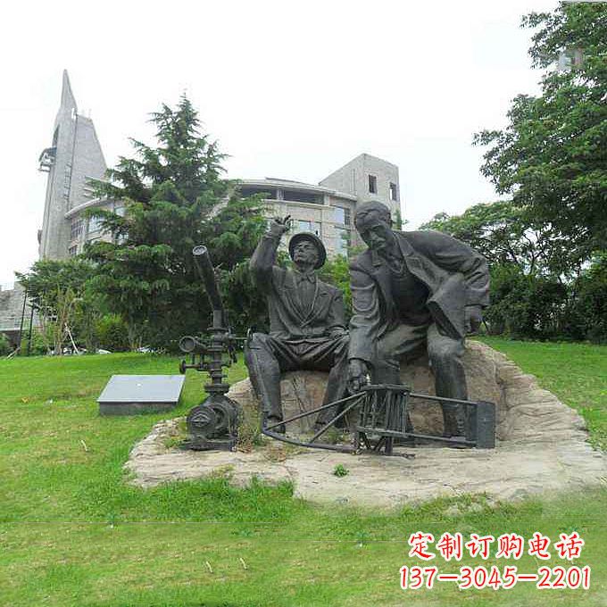 湖南世界名人美国著名发明家莱特兄弟公园名人雕塑