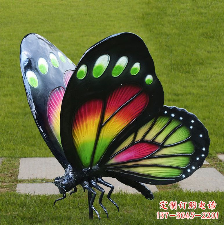湖南树脂仿真蝴蝶草坪动物昆虫雕塑