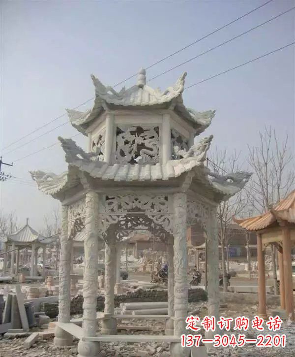 湖南双层凉亭石雕