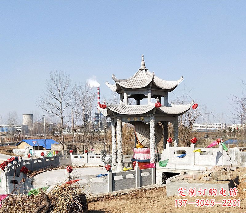 湖南双层石凉亭石雕 (2)